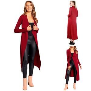 NWOT BKE RED Ruby Red Draped Collar Cardigan Duster SZ M $89